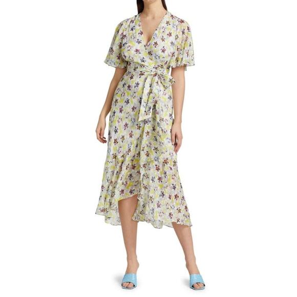TANYA TAYLOR Blaire Floral Wrap Flounce‎ Dress - Picture 1 of 9